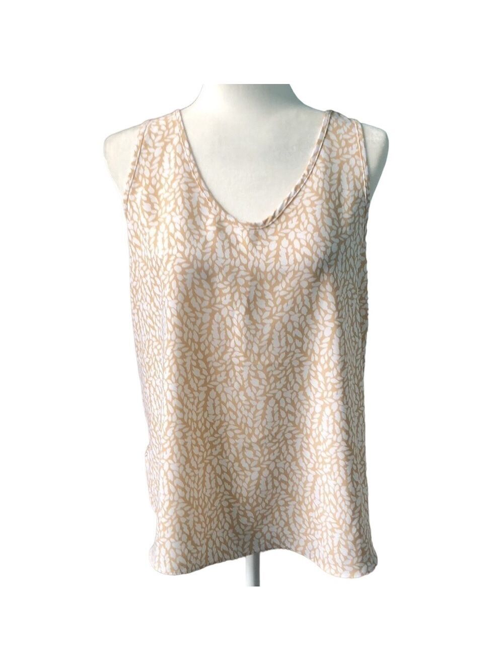 Loft Outlet Sleeveless Top Neutral Tan Blouse Shirt Size LP NWT